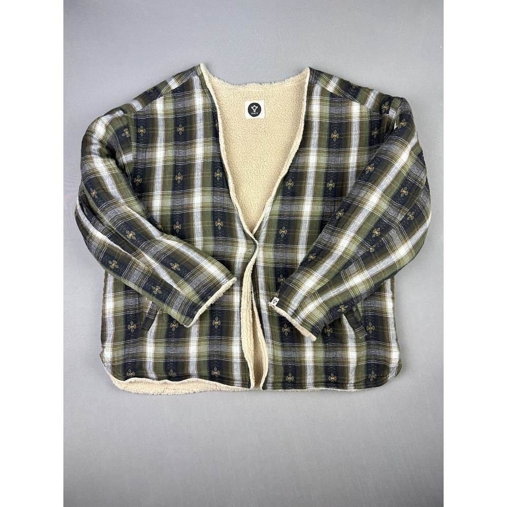 BSBEE Women's S‎ Calamigos Sherpa Lined Plaid Kimono Jacket Cabincore